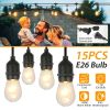 48FT Outdoor String Light Waterproof Patio String Lights Bulbs Commercial Yard Lights Garden Ambience