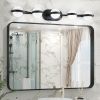 (NEW SKU:W1340P206793)Modern Minimalist Bathroom Vanity Light, LED 5 Bulb Frosted Glass Shades, Wall Mounted Decorative Lighting Fixture