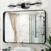 (NEW SKU:W1340P206792) Modern Minimalist Bathroom Vanity Light, LED 4 Bulb Frosted Glass Shades, Wall Mounted Decorative Lighting Fixture