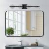 (NEW SKU:W1340P206792) Modern Minimalist Bathroom Vanity Light, LED 4 Bulb Frosted Glass Shades, Wall Mounted Decorative Lighting Fixture