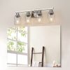 Modern 4-Light Bathroom Vanity Light Fixture - Brushed Nickel Finish with Clear Glass Shades, Perfect for Bathroom, Vanity