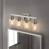 Modern 4-Light Bathroom Vanity Light Fixture - Brushed Nickel Finish with Clear Glass Shades, Perfect for Bathroom, Vanity